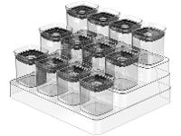 Porta-Mantimentos de Plástico Hermético Retangular 150ml Ou Block - 1