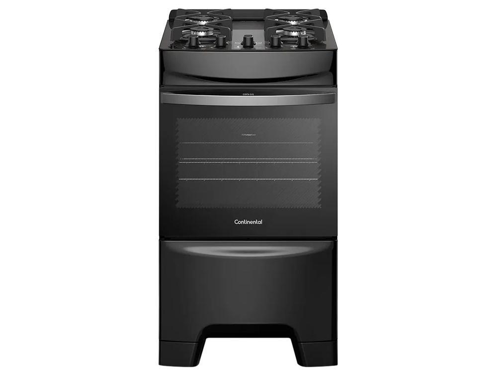 Fogão 4 Bocas Continental Inox Preto FC4GB - 1