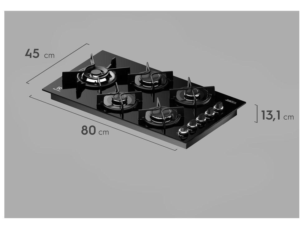 Cooktop 5 Bocas a Gás GLP Electrolux Preto Super Automático Expert KE5GW - 5