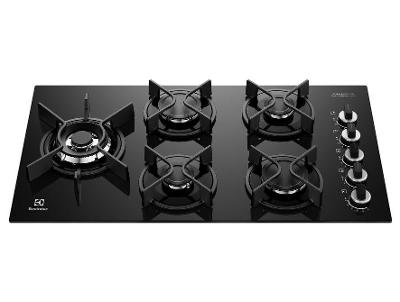 Cooktop 5 Bocas a Gás GLP Electrolux Preto Super Automático Expert KE5GW