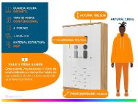 Guarda-roupa de Bebê 3 Gavetas 4 Portas Ninho Móveis Peroba - 2