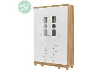 Guarda-roupa de Bebê 3 Gavetas 4 Portas Ninho Móveis Peroba - 9