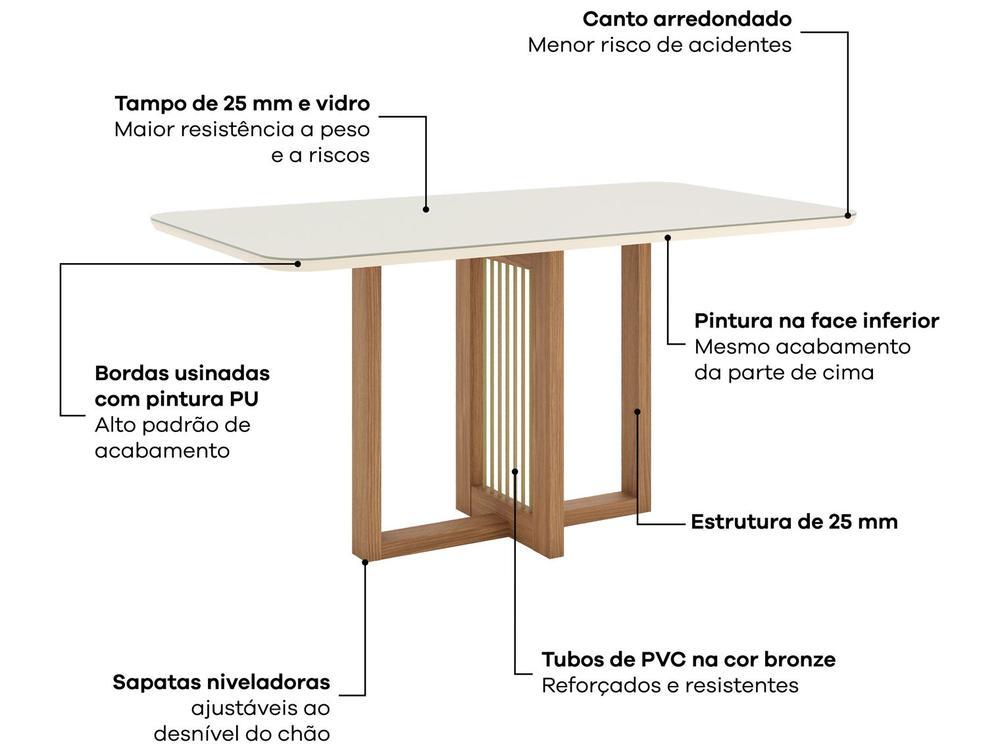Mesa de Jantar 6 Cadeiras Retangular Henn Natalí - 2