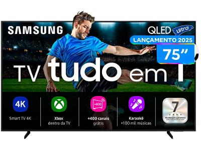 Smart TV 75" Samsung Ultra 4K QLED QN75Q7FAAGXZD Tizen Q4 AI 3 HDMI