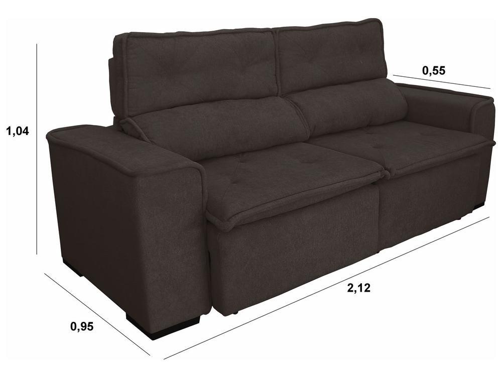 Sofá 3 Lugares Retrátil Reclinável Suede Califórnia JW Estofados - 3