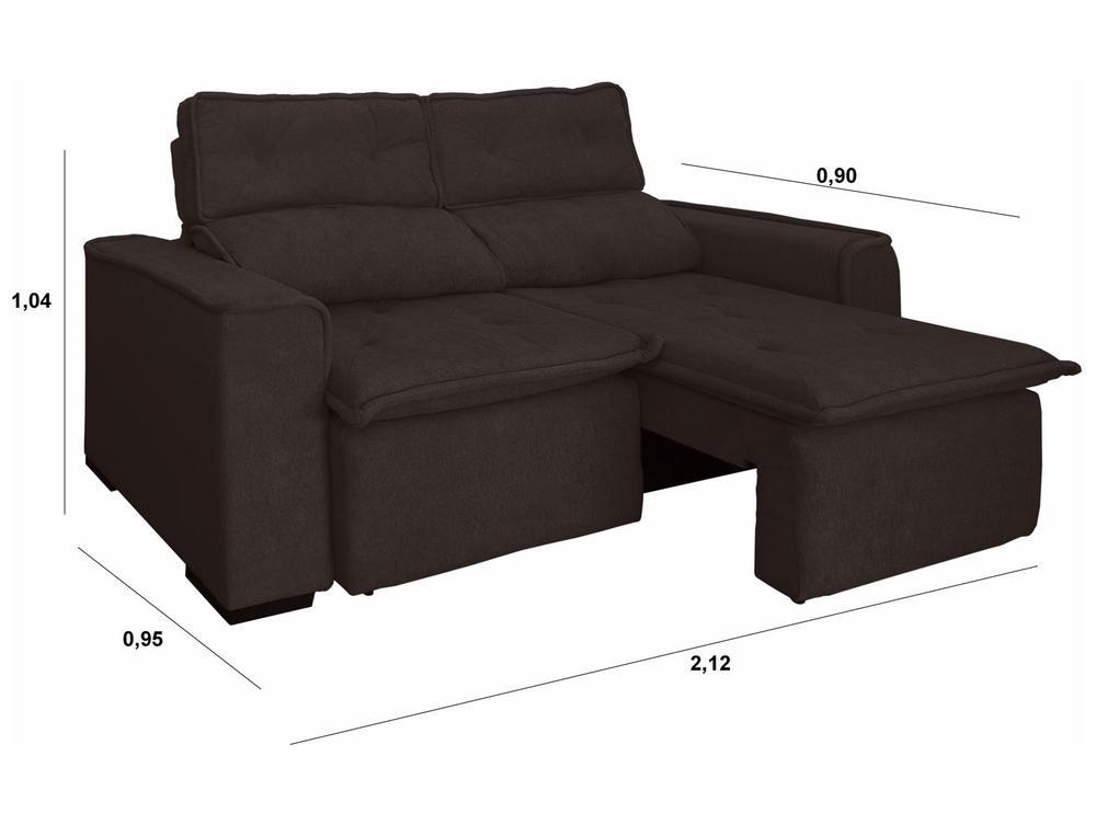 Sofá 3 Lugares Retrátil Reclinável Suede Califórnia JW Estofados - 4