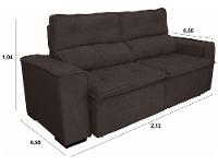 Sofá 3 Lugares Retrátil Reclinável Suede Califórnia JW Estofados - 3