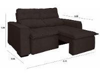 Sofá 3 Lugares Retrátil Reclinável Suede Califórnia JW Estofados