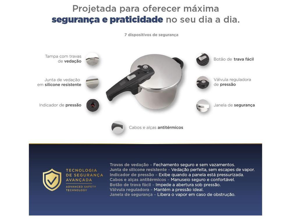Panela de Pressão Black+Decker Inox 6L Fundo Triplo Galaxy - 2