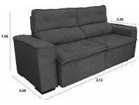 Sofá 3 Lugares Retrátil Reclinável Suede Califórnia JW Estofados - 3