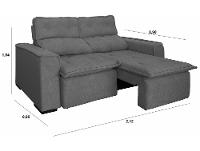 Sofá 3 Lugares Retrátil Reclinável Suede Califórnia JW Estofados