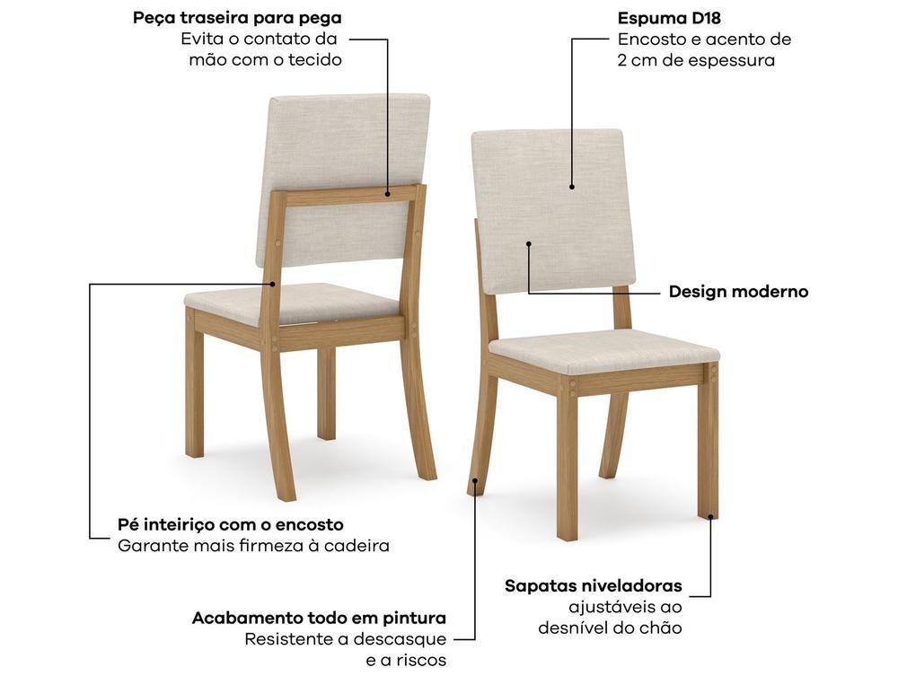 Mesa de Jantar 4 Cadeiras Quadrada Henn Dora - 3