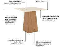 Mesa de Jantar 4 Cadeiras Quadrada Henn Dora - 2