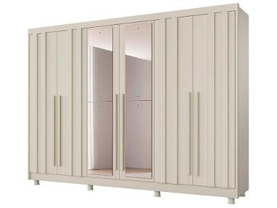 Guarda-roupa Casal com Espelho 4 Gavetas 6 Portas Made Marcs Torino