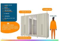 Guarda-roupa Casal com Espelho 4 Gavetas 6 Portas Made Marcs Torino - 2