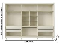 Guarda-roupa Casal com Espelho 4 Gavetas 6 Portas Made Marcs Torino - 3