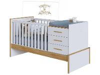 Berço 4 em 1 Branco e Amêndoa Moveis Peroba Confort Multi - 1