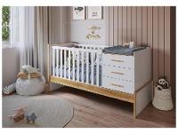 Berço 4 em 1 Branco e Amêndoa Moveis Peroba Confort Multi - 3