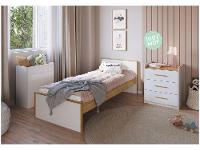 Berço 4 em 1 Branco e Amêndoa Moveis Peroba Confort Multi