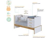 Berço 4 em 1 Branco e Amêndoa Moveis Peroba Confort Multi - 7