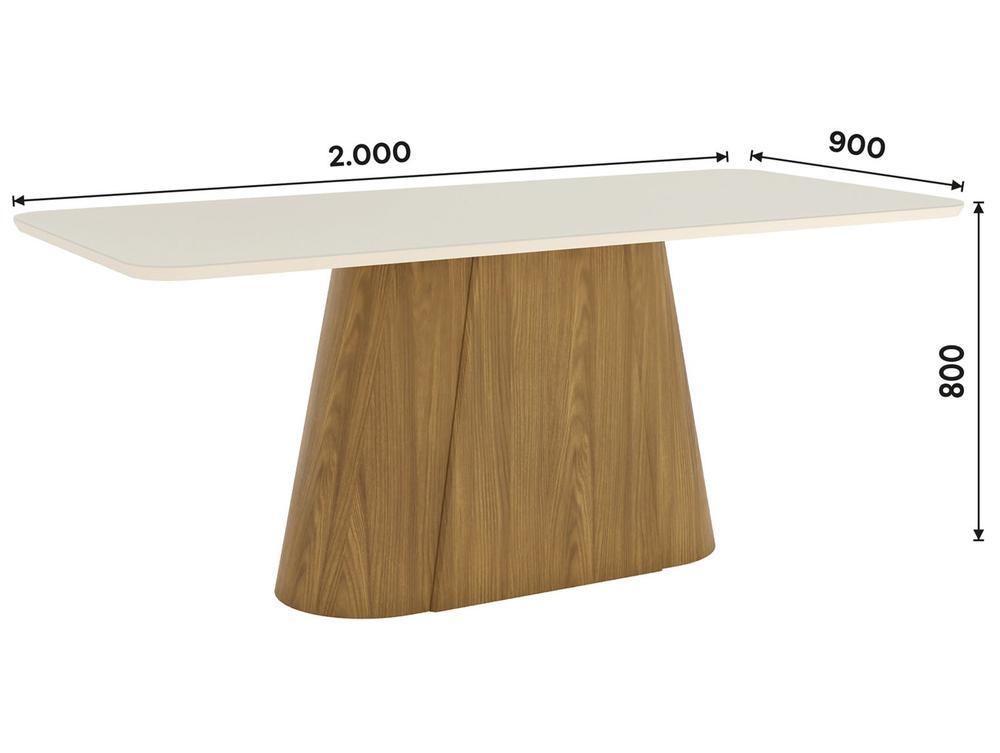 Mesa de Jantar8 Cadeiras Retangular Tampo de Vidro Henn Olívia - 4