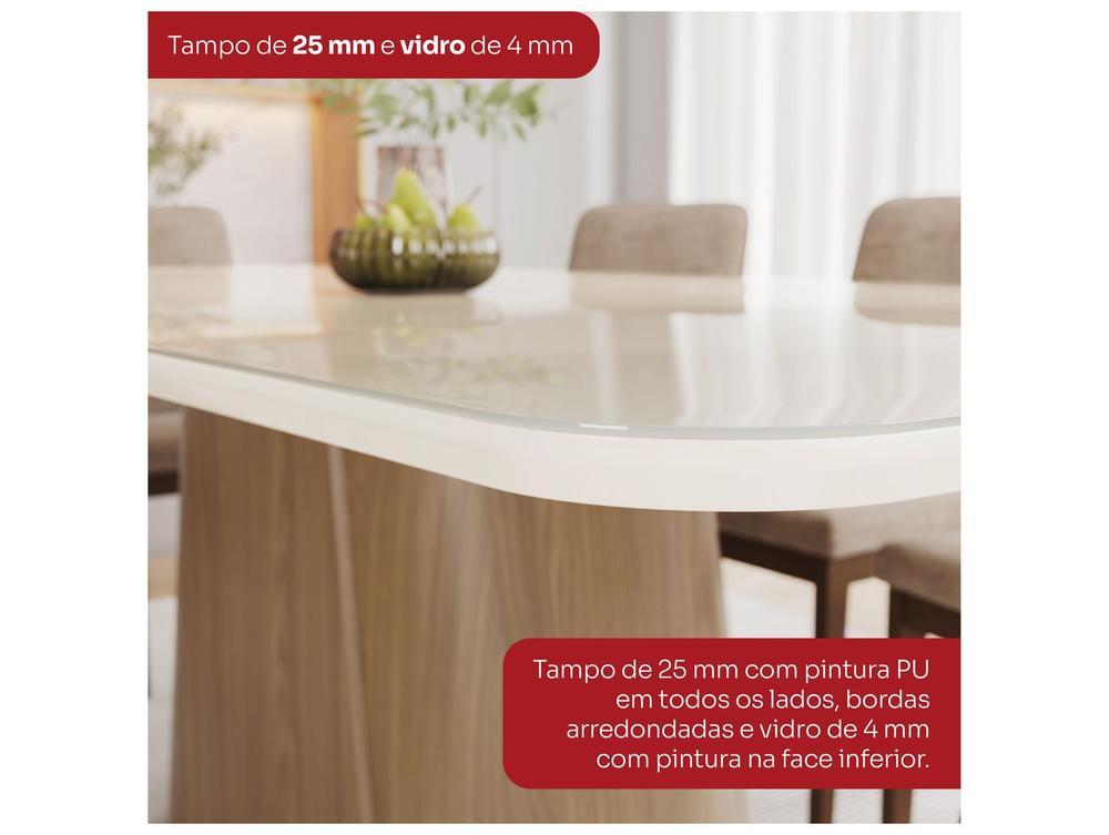Mesa de Jantar8 Cadeiras Retangular Tampo de Vidro Henn Olívia - 7