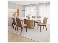 Mesa de Jantar8 Cadeiras Retangular Tampo de Vidro Henn Olívia - 1