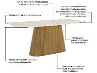 Mesa de Jantar8 Cadeiras Retangular Tampo de Vidro Henn Olívia - 2