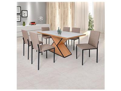 Mesa de Jantar 6 Cadeiras Retangular Ciplafe Dubai