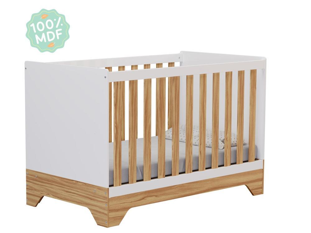 Berço Mini Cama Branco e Amêndoa Moveis Peroba Encantare - 5