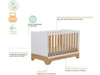 Berço Mini Cama Branco e Amêndoa Moveis Peroba Encantare - 7