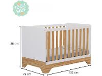 Berço Mini Cama Branco e Amêndoa Moveis Peroba Encantare - 8