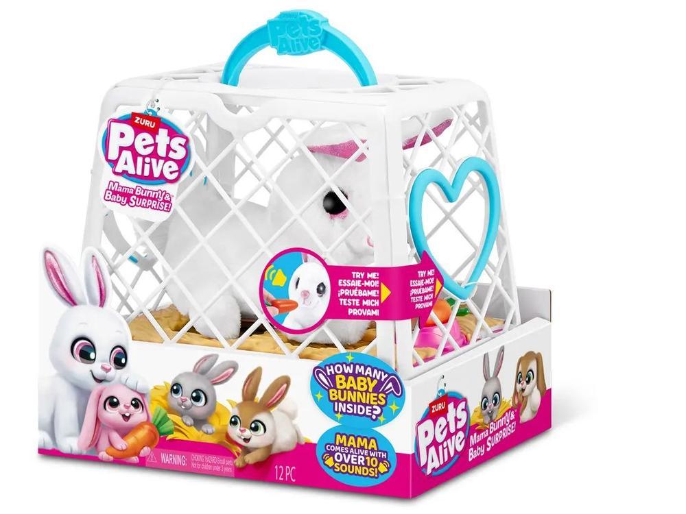 Pelúcia Pets Alive Mamãe Coelha Mama Bunny & Baby  - 9