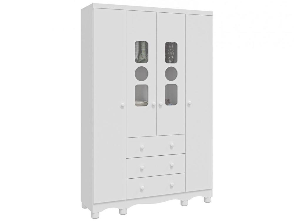 Guarda-roupa de Bebê 3 Gavetas 4 Portas Moveis Peroba Ninho - 1