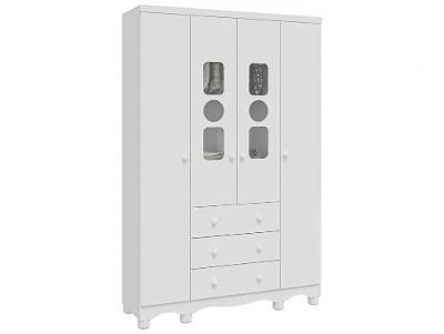 Guarda-roupa de Bebê 3 Gavetas 4 Portas Moveis
