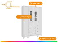 Guarda-roupa de Bebê 3 Gavetas 4 Portas Moveis Peroba Ninho - 3