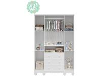 Guarda-roupa de Bebê 3 Gavetas 4 Portas Moveis Peroba Ninho - 8