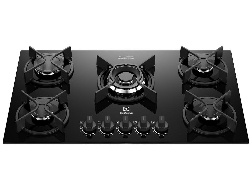 Cooktop 5 Bocas a Gás GLP Electrolux Preto Acendimento Automático Experience KE5GC - 1