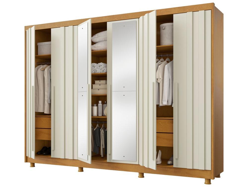 Guarda-roupa Casal com Espelho 4 Gavetas 6 Portas Made Marcs Torino - 6