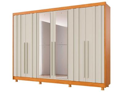 Guarda-roupa Casal com Espelho 4 Gavetas 6 Portas Made Marcs Torino