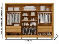 Guarda-roupa Casal com Espelho 4 Gavetas 6 Portas Made Marcs Torino - 3