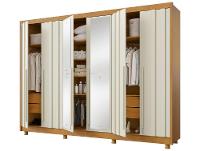 Guarda-roupa Casal com Espelho 4 Gavetas 6 Portas Made Marcs Torino - 6
