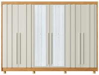 Guarda-roupa Casal com Espelho 4 Gavetas 6 Portas Made Marcs Torino - 8