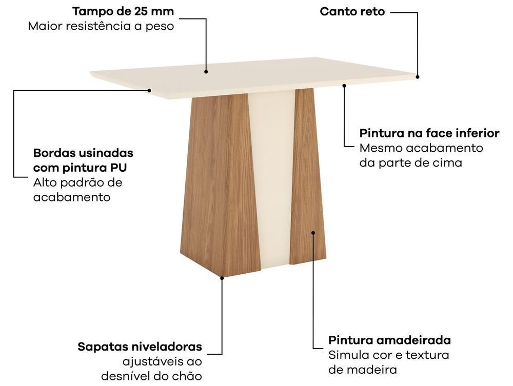Mesa de Jantar 4 Cadeiras Retangular Henn Orus - 2