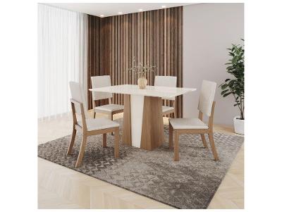 Mesa de Jantar 4 Cadeiras Retangular Henn Orus