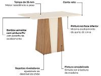 Mesa de Jantar 4 Cadeiras Retangular Henn Orus - 2