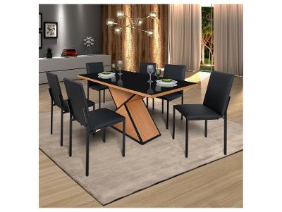 Mesa de Jantar 6 Cadeiras Retangular Ciplafe Dubai