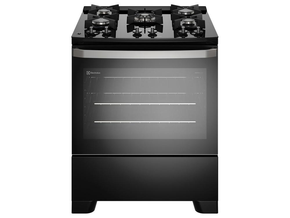 Fogão 5 Bocas Electrolux Inox Preto Mesa de Vidro Efficient FE5GB - 1