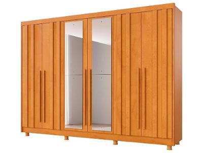 Guarda-roupa Casal com Espelho 4 Gavetas 6 Portas Made Marcs Torino