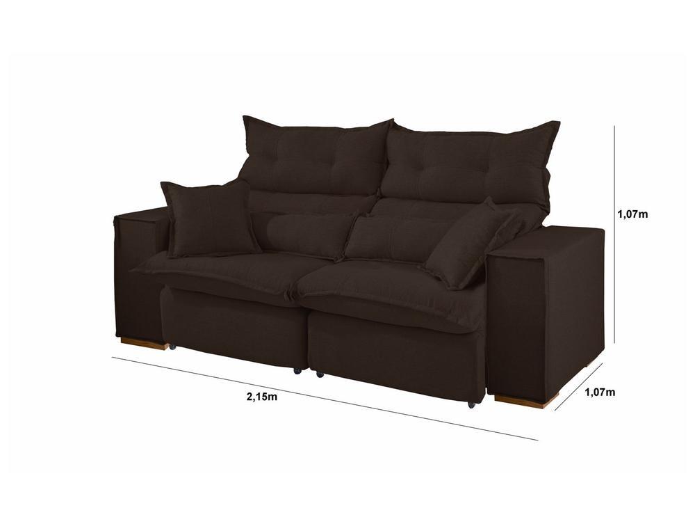 Sofá 3 Lugares Retrátil Reclinável Suede Parma JW Estofados - 3